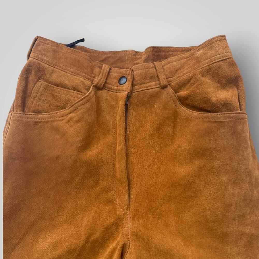 Vtg Kenar 90s Pants Suede Leather sz 6 - Picture 6 of 13